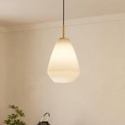 Hanglamp Caprarola, Ø 20 cm, zandkleurig, glas/metaal