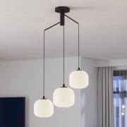 Mantunalle hanglamp, Ø 62 cm, zwart/wit, 3-lamps.