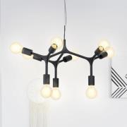 Hanglamp Bocadella 1 in zwart, 9-lamps