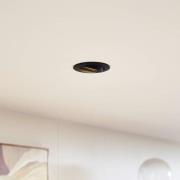 PRIOS plafond inbouwlamp Fibur, zwart, zink, Ø 8,2 cm, set van 3