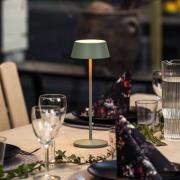 LED tafellamp Menton, groen, hoogte 27 cm, IP54, USB