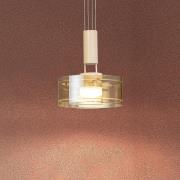 LED hanglamp LAVIN, zand/amber, Ø 19 cm, metaal/glas dimbaar