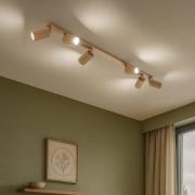 Plafondspot carbon, goudkleurig, lengte 117 cm, aluminium, 6-lamps.