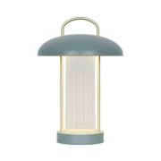 LED tafellamp Mirano, hoogte 29 cm, stofgroen, metaal