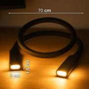 LED leeslamp op batterijen Lasse, zwart, lengte 70 cm, kunststof