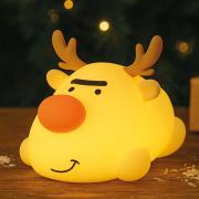 LED-batterijlamp Rudi, beige, lengte 16 cm, siliconen