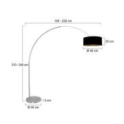 Vloerlamp Sparkled Light staal/zwart-goud 240 Chintz