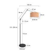 Vloerlamp Prestige Chic zwart/bruin, hoogte 250 cm, kurk