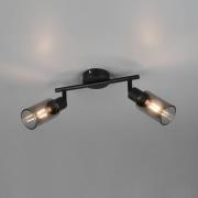 Spot Mars, lengte 48 cm, matzwart, 2-lamps, metaal E14