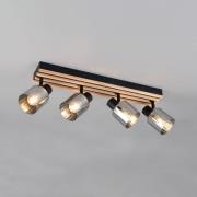 Spot Travia, lengte 65 cm, 4-lamps, zwart/rookgrijs