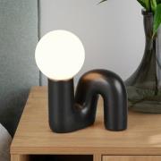 Tafellamp Quinn, zwart, hoogte 22 cm, keramiek/glas, G9