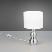 Tafellamp Lova, wit/zilver, hoogte 29 cm, glas/keramiek E27