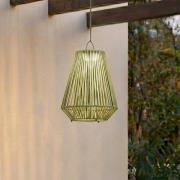 Lindby LED-hanglamp op zonne-energie Austas, groen, Ø 32 cm, USB, IP54