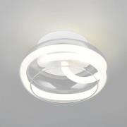 LED wandlamp Tarsia, mat wit, Ø 21,5 cm, glas