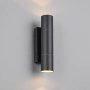 Buitenwandlamp Yamuna, antraciet, hoogte 23 cm, metaal, IP65