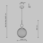 Maytoni hanglamp Tavo, beige, travertijn/glas, Ø 20 cm