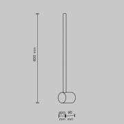 Maytoni LED wandlamp Light stick, zwart, hoogte 60 cm