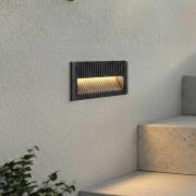 Lucande LED wand inbouwlamp Tavion, 25 cm, antraciet, IP65