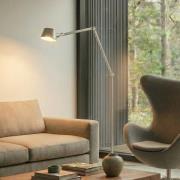 Lucande vloerlamp Silka, 216 cm, nikkel satijn, verstelbaar