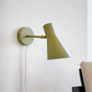 Dyberg Larsen wandlamp DL12, groen, kabel, E27, metaal