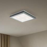 Plafondlamp Tally, breedte 42 cm, saliegroen, hout, E27