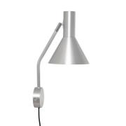 FRANDSEN wandlamp Lyss, aluminiumkleurig, stekker, 42 cm, E27