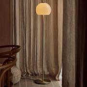 FRANDSEN vloerlamp Ball Glass, zandgrijs, glas, 130 cm, E27