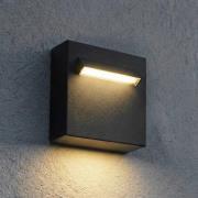 Lucande LED wand inbouwlamp Joril, 9,4 cm, zwart, IP65