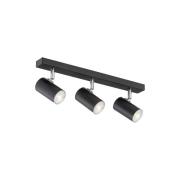 Plafondspot Noah, zwart/chroom, staal, 3-lamps