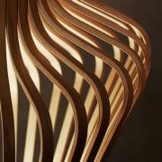 Design-vloerlamp Diva met eikenhout en dimmer