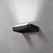 LED buiten wandlamp Brianza, zwart, breedte 20 cm, metaal