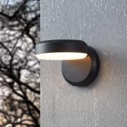 LED buiten wandlamp Fornaci, zwart, breedte 16 cm, metaal