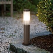 Sokellamp Helsinki, roestbruin Hoogte 45 cm Roestvrij staal, sensor