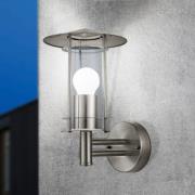 Buitenwandlamp Lisio, roestvrijstaalkleurig, hoogte 30 cm, roestvrij s...