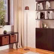 LED-terraslamp op accu Mannera-L, roestkleurig, hoogte 140 cm