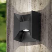 LED buiten wandlamp Morino, wit, hoogte 18 cm, metaal