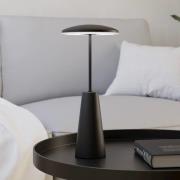 LED-acculamp Piccola, zwart, hoogte 28 cm, metaal, IP54