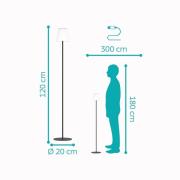 Solar-LED-terraslamp Scordiano-L, zwart, hoogte 120 cm