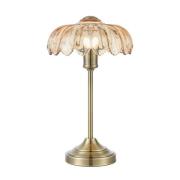 Tafellamp Kurage, oud messing/amber, glas, hoogte 43 cm, E27