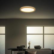 LED plafondlamp Tava Wood, Ø 29 cm, kunststof, 3.000 K