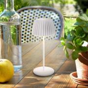 LED tafellamp Brilo unplugged Riffle, 20 cm, wit