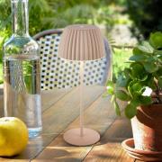 LED tafellamp Brilo unplugged Riffle, 36 cm, beige