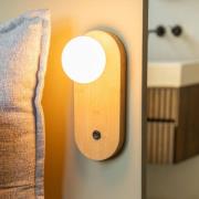 GOOD & MOJO wandlamp Java, naturel, glas/bamboe, stekker