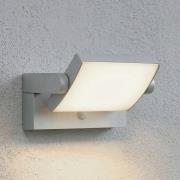 Lindby LED buiten wandlamp Sherin, grijs, zwenkbaar, sensor