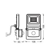OSRAM buitenspot ENDURA FLOOD, wit, sensor 20 W 830 IP44