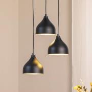 Hanglamp Tattoo 6201 3-lichts rondel zwart/goud