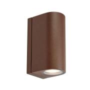 LED buiten wandlamp Alor, bruin, 2-lamps, IP65, dimbaar
