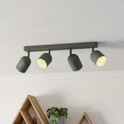 Plafondspot Tilston, donkergroen, lengte 58 cm, 4-lamps, staal