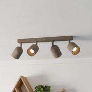 Plafondspot Tilston, beige, lengte 58 cm, 4-lamps, staal