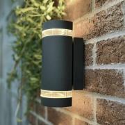 Buitenwandlamp FOCUS ROUND, donkergrijs, 24 cm, 2 x GU10 IP44